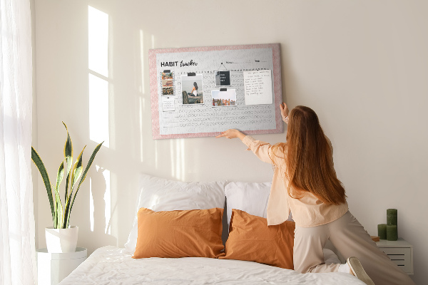 Színes parafatábla Szokáskövetés színes hátterekkel