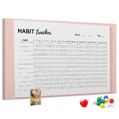 Színes parafatábla Szokáskövetés színes hátterekkel