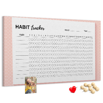 Színes parafatábla Szokáskövetés színes hátterekkel