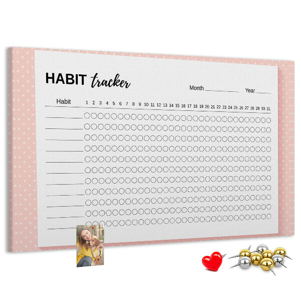 Színes parafatábla Szokáskövetés színes hátterekkel