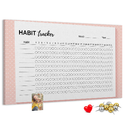 Színes parafatábla Szokáskövetés színes hátterekkel