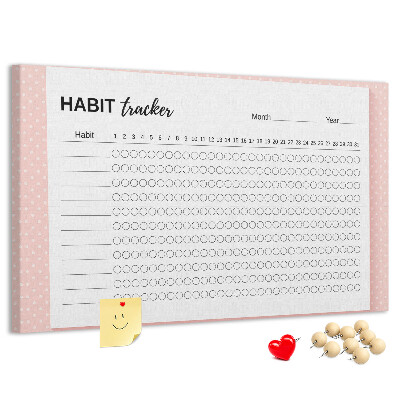 Színes parafatábla Szokáskövetés színes hátterekkel