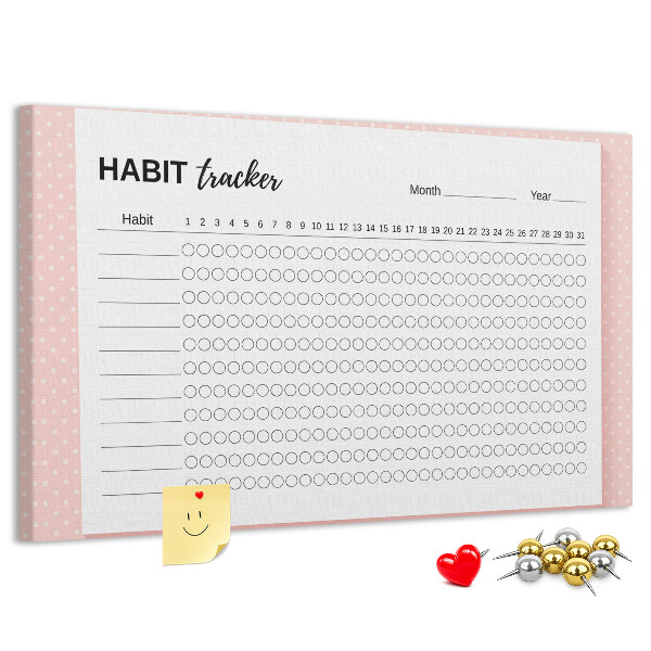 Színes parafatábla Szokáskövetés színes hátterekkel