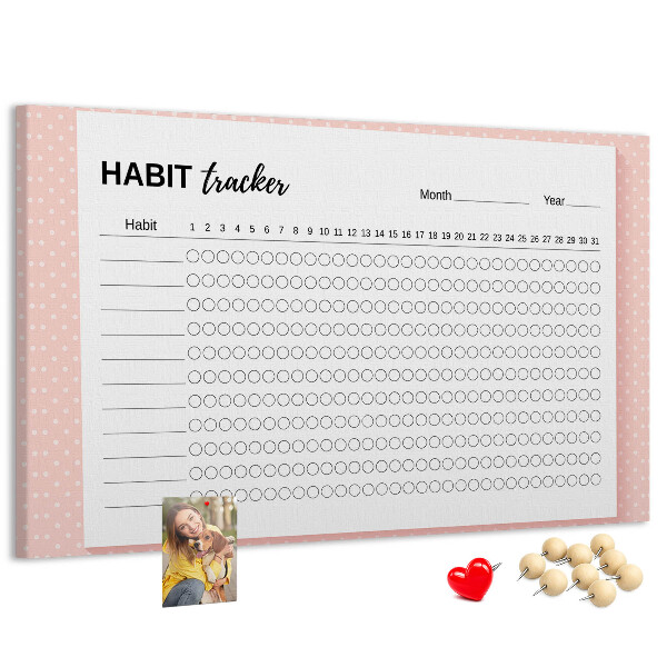 Színes parafatábla Szokáskövetés színes hátterekkel