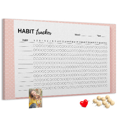 Színes parafatábla Szokáskövetés színes hátterekkel