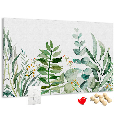 Parafatábla falra Trópusi levelek finom árnyalatokban
