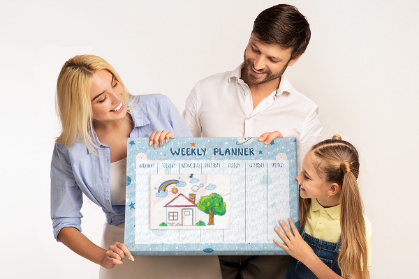 Nagy parafatábla Heti tervező űrkorszaki stílusban