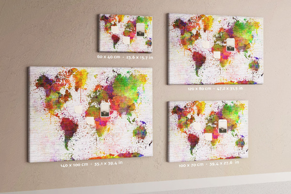 Nagy parafatábla Színes világ festékfoltokban