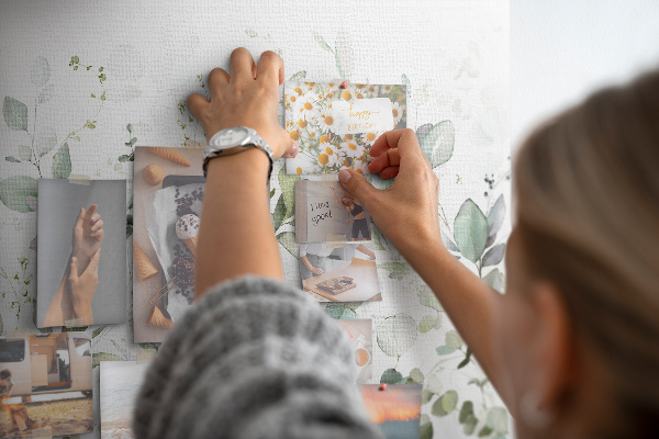 Parafatábla falra Finom levelek tompa árnyalatokban