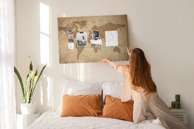 Parafatábla falra Ókori világtérkép bronz alapon