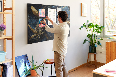 Parafatábla falra Arany levelek sötétkék háttéren