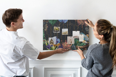 Nagy parafatábla Virágminta színes madárral