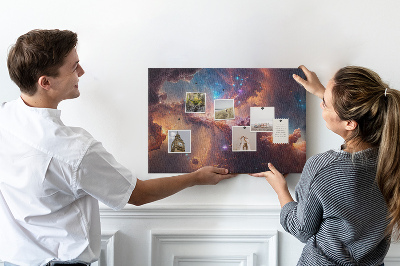 Színes parafatábla Egy űrtájkép színes ködökkel