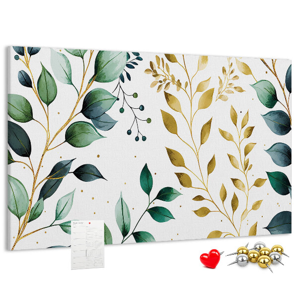 Parafatábla falra Arany levelek világos háttér előtt