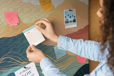 Színes parafatábla Absztrakt hegyek pasztell árnyalatokban