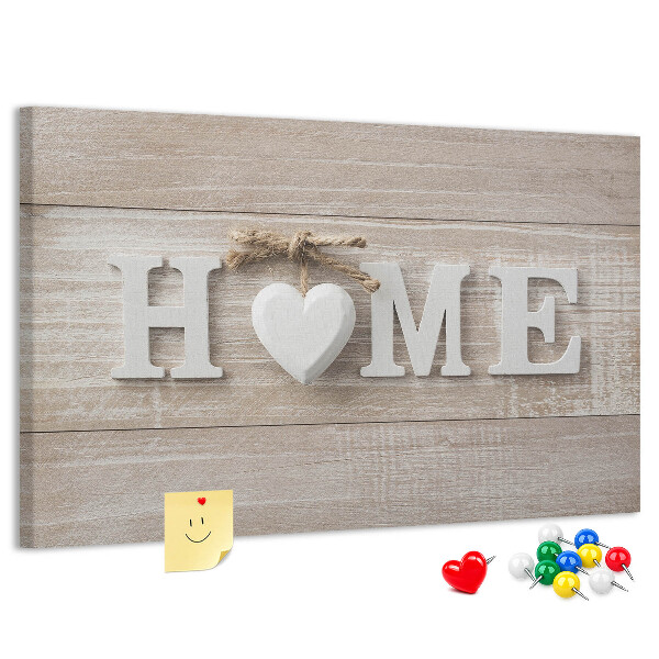 Parafatábla falra Stílusos HOME felirat szívvel