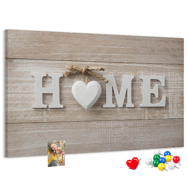 Parafatábla falra Stílusos HOME felirat szívvel