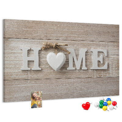 Parafatábla falra Stílusos HOME felirat szívvel