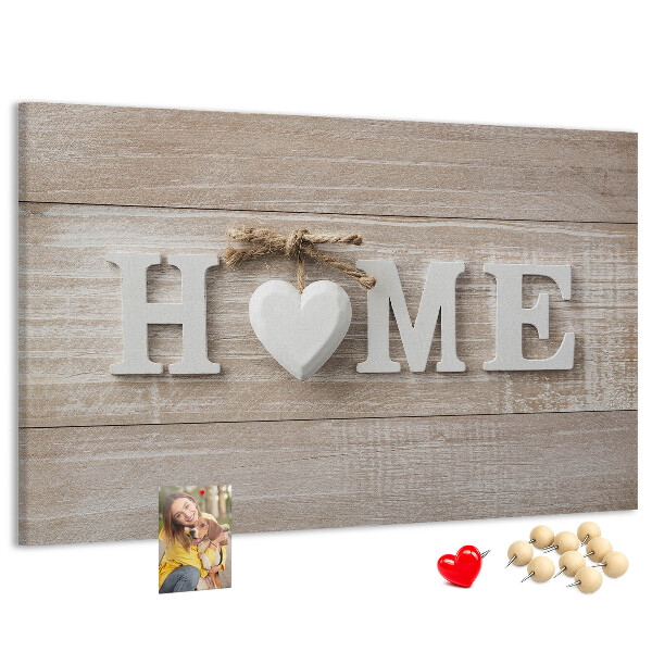 Parafatábla falra Stílusos HOME felirat szívvel