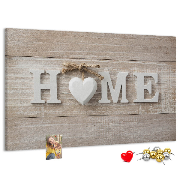 Parafatábla falra Stílusos HOME felirat szívvel