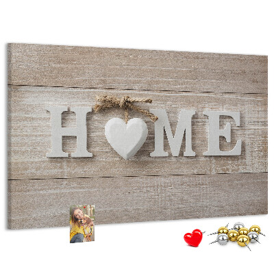 Parafatábla falra Stílusos HOME felirat szívvel