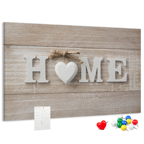 Parafatábla falra Stílusos HOME felirat szívvel