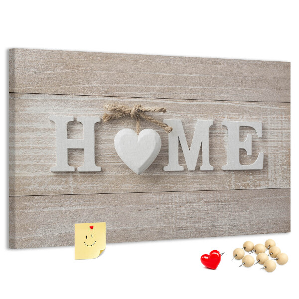 Parafatábla falra Stílusos HOME felirat szívvel