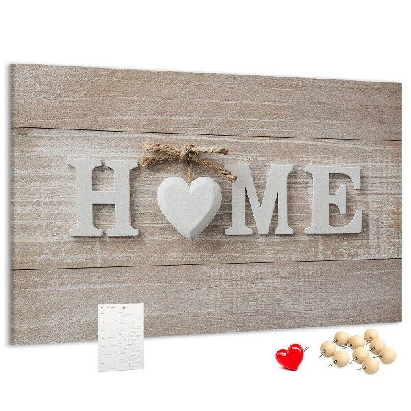 Parafatábla falra Stílusos HOME felirat szívvel