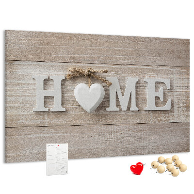 Parafatábla falra Stílusos HOME felirat szívvel