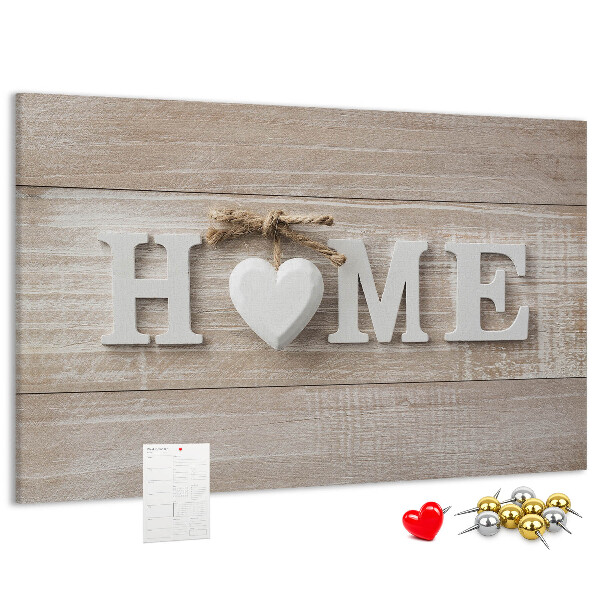 Parafatábla falra Stílusos HOME felirat szívvel