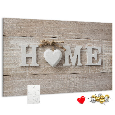 Parafatábla falra Stílusos HOME felirat szívvel