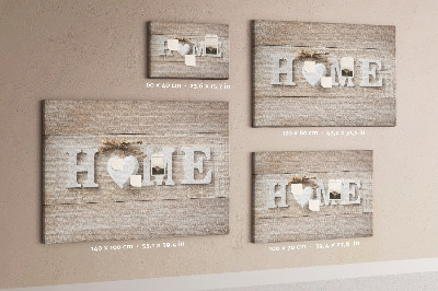 Parafatábla falra Stílusos HOME felirat szívvel