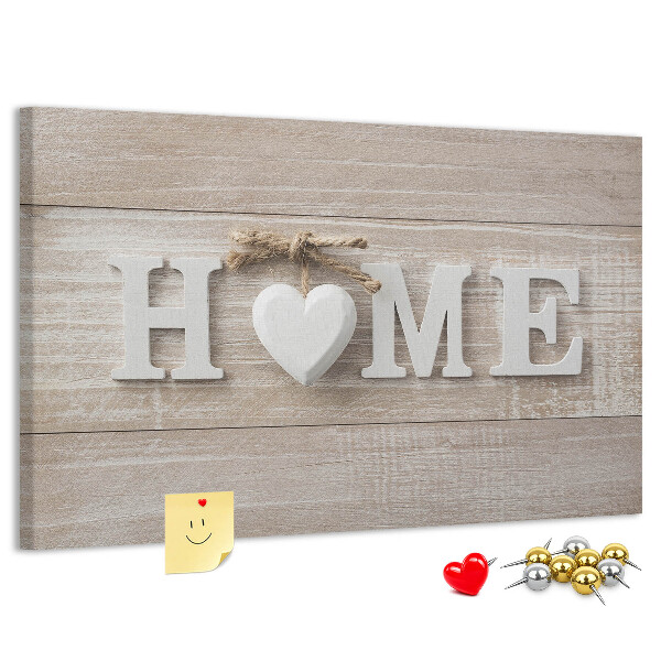 Parafatábla falra Stílusos HOME felirat szívvel