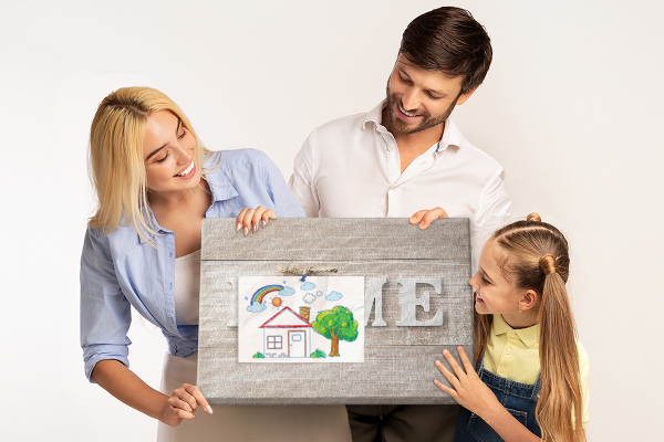 Parafatábla falra Stílusos HOME felirat szívvel