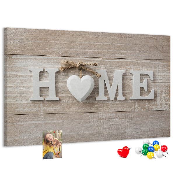 Parafatábla falra Stílusos HOME felirat szívvel