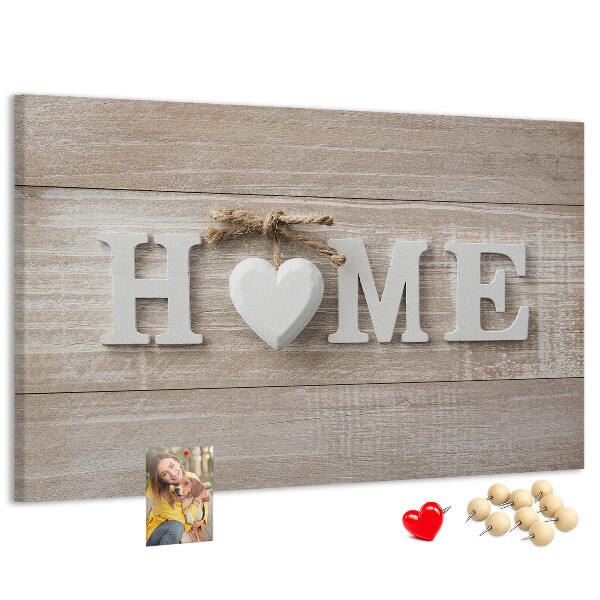Parafatábla falra Stílusos HOME felirat szívvel