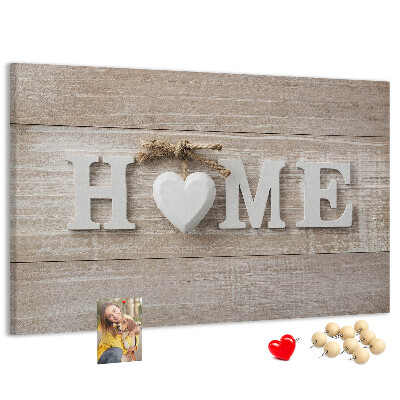 Parafatábla falra Stílusos HOME felirat szívvel