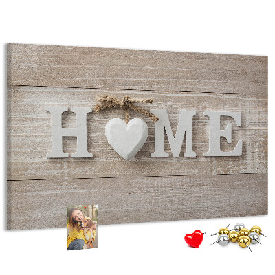 Parafatábla falra Stílusos HOME felirat szívvel