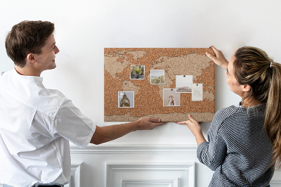 Nagy parafatábla Világtérkép parafatáblán