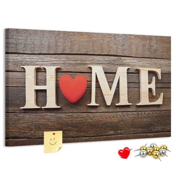 Nagy parafatábla Fából készült betűk szívvel a háttérben