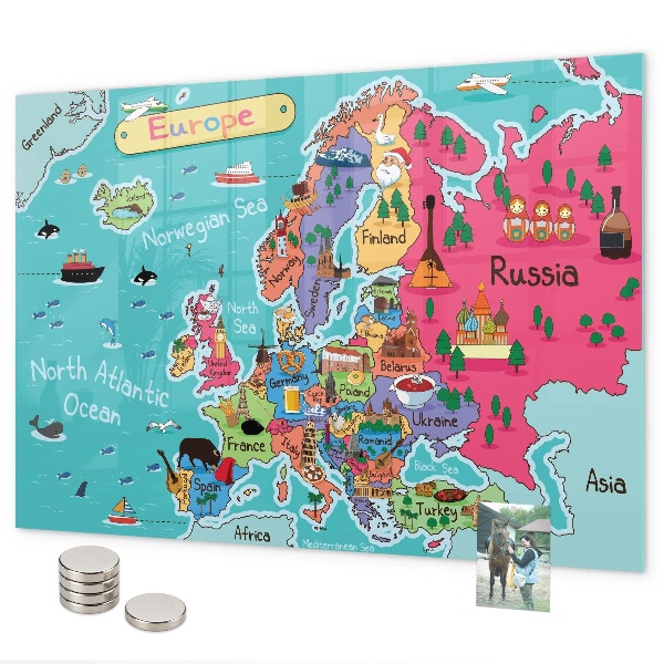 Mágneses tábla Európa térképe