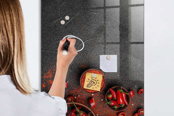 Mágneses felíró tábla Pepper Kitchen emlékeztetők