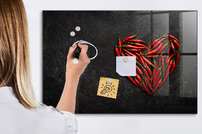 Mágneses felíró tábla Paprika szív és emlékfotók
