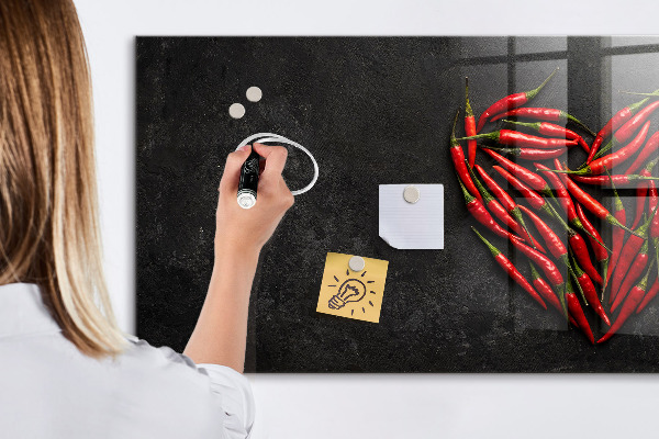 Mágneses felíró tábla Paprika szív és emlékfotók