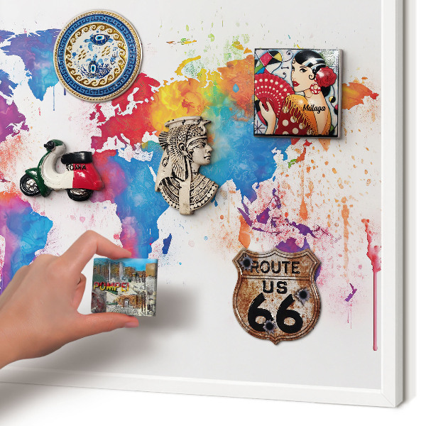 Tábla utazási mágneseknek fehér keret Színtérkép