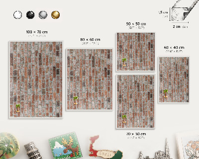 Tábla utazási mágneseknek fehér keret Téglafal