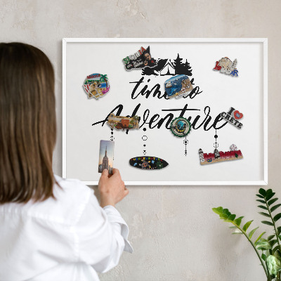 Fém tábla mágneseknek fehér keretben Kaland vár