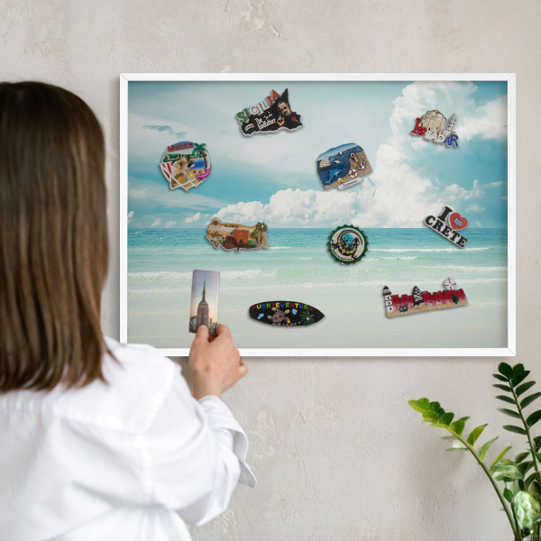 Tábla utazási mágneseknek fehér keret Tengeri harmónia