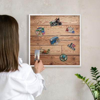 Fém tábla mágneseknek fehér keretben Fa táblák