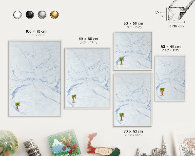 Fém tábla mágneseknek fehér keretben Márvány design
